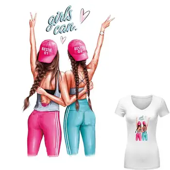 Dobro Prijateljstvo Dekleta Appliques Moda Železa Na Nalepkah Diy Opremo, Oblačila Za Prenos Toplote Toplotni Obliž