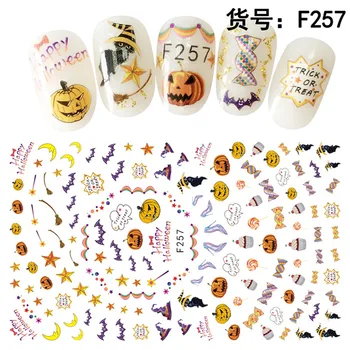 Halloween nail art okraski nalepke, samolepilne tanke decals lepoto manikura nohtov dodatki potrebščine za orodje F256-60