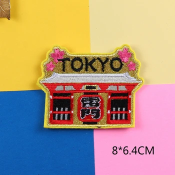 Risanka tradicionalni Japonski dekle Železa Na Obliži Za Otroke Oblačila koi rib, Tokyo, Obliž Značko Oblačila DIY Nalepke 3D Obliži