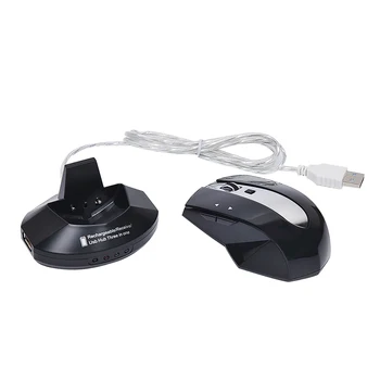 2.4 G Brezžična Polnilna Miška Optični 6D Gaming Miška s 4 Vrata USB Polnjenje Dock Ergonomska Oblika MG-011 Črna