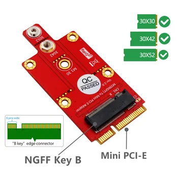 XT-XINTE M. 2 Ključ B za Mini PCI-E Adapter za 3G / 4G / 5G Modul Podpira 3042/3052 Vrsta M. 2 za NGFF Kartici Razsežnosti