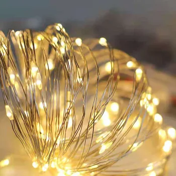 LED Pravljice Luči, Bakra, Srebra Niz Luči USB Božič Garland Luč Za Spalnice Poroko, Novo Leto Stranka Notranjo Dekoracijo