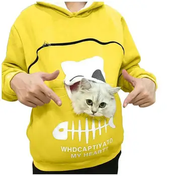 Ženska Majica Živali Torbica Kapuco Vrhovi Nosijo Mačka Dihanje Puloverju Bluzo