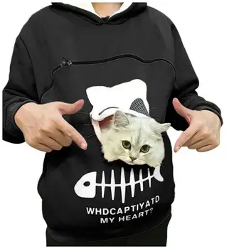 Ženska Majica Živali Torbica Kapuco Vrhovi Nosijo Mačka Dihanje Puloverju Bluzo