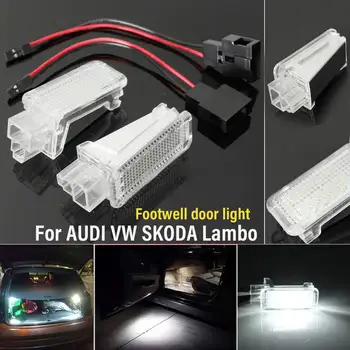 2pcs Avto LED z Dovoljenjem Vrata Projektor Svetlobe Stopala Sveti Duh Senca Luči luči Za Audi A3, A4, A6 VW GOLF 5 6 Passat, Polo