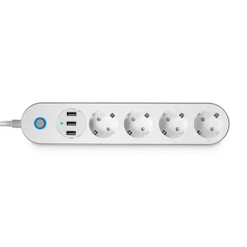 4 EU Vtičnice Plug Wifi Smart Power Trak S 3 Polnjenje prek kabla USB Port Čas Aplikacijo Glasovni Nadzor Dela Z Alexa googlova Domača stran Pomočnik