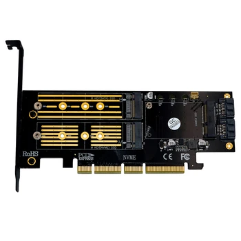 M. 2 NVMe SSD NGFF mSATA, da PCI-E X4/X8/X16, Raiser M, Tipke B Tipka mSATA 3in1 Riser PCI Express Kartice mSATA SSD PCIE M. 2 SATA Adapter