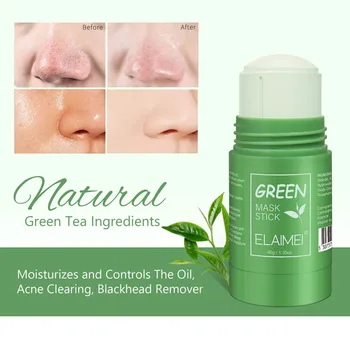 Zeleni Čaj Obraza Čiščenje Maske Čiščenje z Glino Palico Masko Olje Nadzor Anti-Akne, Odstrani Blackhead Maske za Nego Kože, 40 g Y