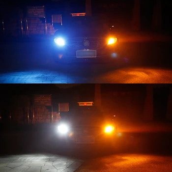 2x LED Vključite Signal Žarnica Dnevnih Luči Dvojni Način Auto DRL Canbus Žarnice WY21W T20 7440 BAU15S PY21W P21W BA15S Za Avto