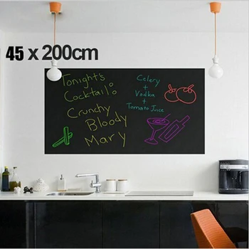 45*200 cm Tabla Nalepke Izbrisljivi PVC Grafiti Stenske Nalepke Tabla Nalepke Večfunkcijsko Izmenljive Črne vinilne Nalepke