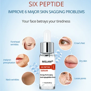 MSLAM za Nego Obraza, kože, Nego Proti gubam Vlažilne Bistvo Šest Peptid serum 15ml