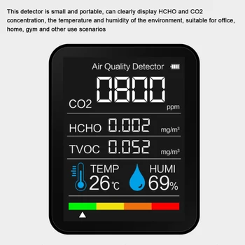 Infrardeči CO2 Digitalni Merilnik Temperature in Vlažnosti Tipalo Tester Kakovost Zraka Monitor Ogljikovega Dioksida TVOC Formaldehida HCHO Detektor