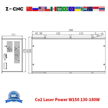 Z-CNC Co2 Laser Napajanje W150 Laserpwr Za Lasersko 140W 150W 160W 170W 180W Črni Laserski PSU W150 Ac110 Ac220 Co2 Moč