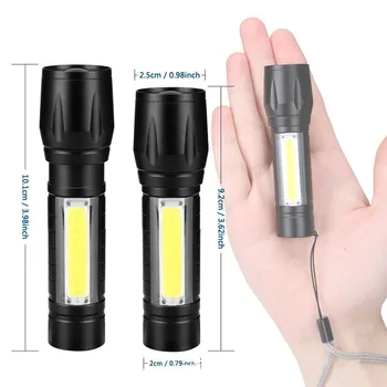 Prenosna Polnilna Zoom LED Svetilka XP-G V5 Flash Svetlobe Baklo Luči 3 Razsvetljavo Načini Kamp Svetlobe Mini Led Svetilka