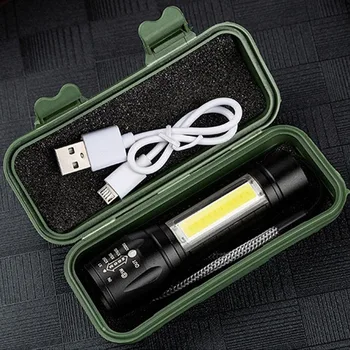 Prenosna Polnilna Zoom LED Svetilka XP-G V5 Flash Svetlobe Baklo Luči 3 Razsvetljavo Načini Kamp Svetlobe Mini Led Svetilka