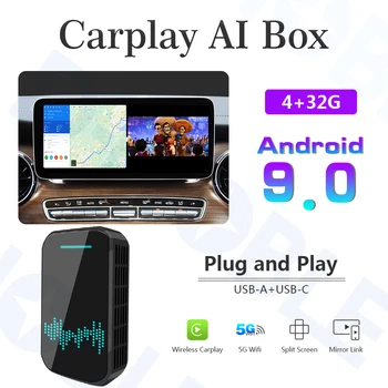 Brezžični Carplay polje 4+32 G Android 9.0 Podporo ogledalo povezavo split screen Plug and Play Carplay polje Za VW Nissian Toyota Hyundai