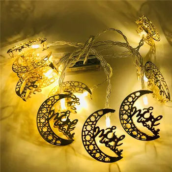 Star Luna Led Luči Garland Niz Luči Eid Mubarak Ramadana Dekoracijo Islam, Muslimanska Stranka Dekor Eid Al Adha Darila Eid Mubarak