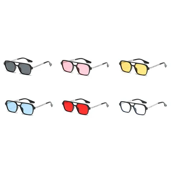 Peekaboo kvadratni okvir sončna očala za moške dvojno most poceni dame sončna očala uv400 poletje slog, rumeno modra hot-prodaja