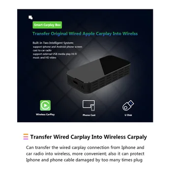 5G WIFI Brezžična Apple Carplay Polje Za Avto Podporo Ogledalo Link USB Video Plug and Play Tv Box Za Vse Ios Različica