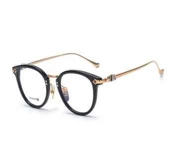 Čistega Titana Acetat Očal Okvir Letnik Unisex Optični Okrogle Očala Blagovne Znamke Oblikovalec Jasno, Leče Očala Za Kratkovidnost Ženske Moški