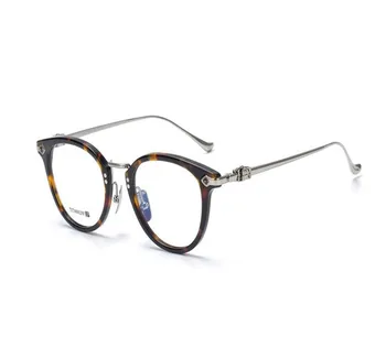 Čistega Titana Acetat Očal Okvir Letnik Unisex Optični Okrogle Očala Blagovne Znamke Oblikovalec Jasno, Leče Očala Za Kratkovidnost Ženske Moški