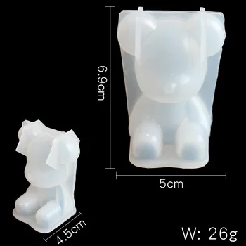 3D Medved Serije Silikonsko Plesni DIY Fondat Torto, Mavec, Glina, Sveča, Ročno izdelane šablone, dekoracijo orodja