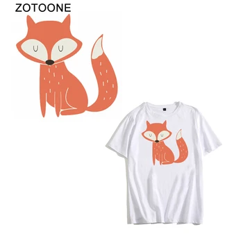 ZOTOONE T-Shirt je prenos Toplote Železa na Obliži za Oblačila Diy Obliž Srčkan Moda Cartoon Živali Fox Tiskanih Obleke Nalepke E