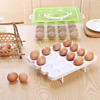 Vidna Jajce Pladenj Primeru z 2 Plasti 32 Celic Jajca Škatla za Shranjevanje s Pokrovom in Ročaj Kuhinja Organizator za Hladilnik Promo