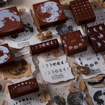 Vintage Moon phase lunarni koledar dekoracijo žig lesene gume znamke za scrapbooking tiskovine DIY obrti standard žig