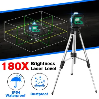 ZEAST 12 Linije Laser Ravni 3D Modro-Zeleno Žarek Self-Izravnavanje 360 Horizontalno&Navpično Križ Močno Laser Ravni S 100 cm Stojalo