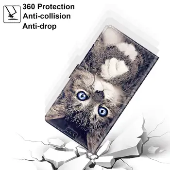 Mačka Metulj Naslikal Denarnice Flip Primeru Za Xiaomi Redmi 8 9 9A 9C 9T Opomba 8 8T 9 Pro 9S 9T Note9 Reža za Kartico Telefona Knjigo Kritje Etui