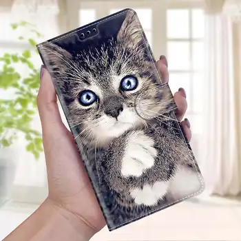 Mačka Metulj Naslikal Denarnice Flip Primeru Za Xiaomi Redmi 8 9 9A 9C 9T Opomba 8 8T 9 Pro 9S 9T Note9 Reža za Kartico Telefona Knjigo Kritje Etui