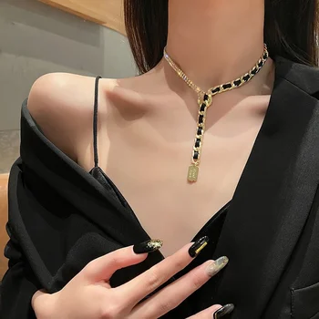 Nova moda stranka trend ogrlica seksi dame svetlobe luksuzni dodatki temperament Y kovinski besedo spleteno vrv osebnost clavicle verige