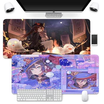 Kawaii Genshin Vpliv Velikih Gaming Mouse Pad PC Gamer Računalnik Gume Anime Srčkan Mouse Pad Risanka Tipkovnico Igre Laptop Desk Mat