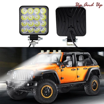 1 Kos Kvadratnih 48W LED delovna Luč 12V 24V Off Road Poplav Spot Svetilka Za Avto, Tovornjak SUV