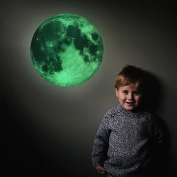 3D Svetlobni Luna Stenske Nalepke, Svetleči v temi Stenske Nalepke za otroke, dnevna soba, spalnica Umetnosti Nalepke za dekoracijo doma decals
