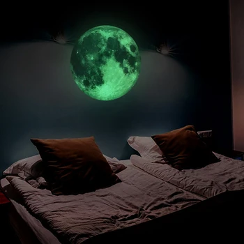 3D Svetlobni Luna Stenske Nalepke, Svetleči v temi Stenske Nalepke za otroke, dnevna soba, spalnica Umetnosti Nalepke za dekoracijo doma decals