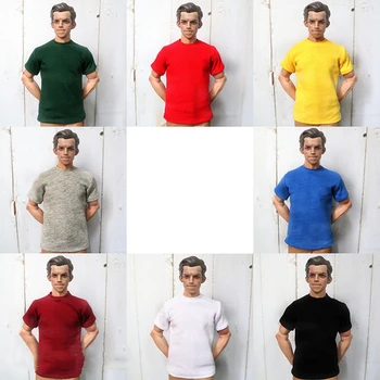 1/6 Obsega Čiste Barve Kratki rokavi T-shirt Street Fashion Trend Klasični Slog, ki je Model Za 12 cm Telo
