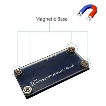 Magnetni 9Pin 1 V 4 USB 2.0 Hub Adapter Širitev Odbor s SATA Kabel