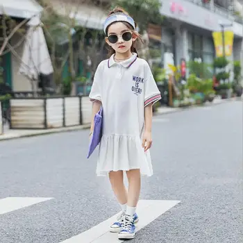 Baby dekle Naguban Šport Obleko najstniških 6-16 let Oblačila Novo Poletje otrok pismo obleko otroci visoke kakovosti Dekleta Obleko wz241