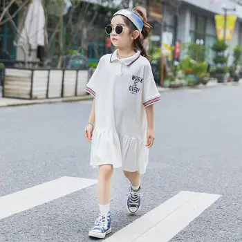 Baby dekle Naguban Šport Obleko najstniških 6-16 let Oblačila Novo Poletje otrok pismo obleko otroci visoke kakovosti Dekleta Obleko wz241