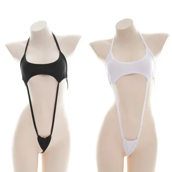 Ženske Kopalke Kawaii Krava Tiskanja Mini Backless Mikro Bikini Jumpsuit Erotično Sex Kostume Obleka za Ženske Seksi Perilo