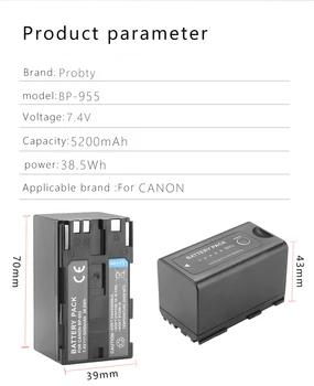 BP-955 Baterija Za Canon XF100 XF105 XF300 XF305 GL2 IS A1 IS A1S IS G1 XL2 XL H1A XL H1 +LCD Hitro Polnilnik