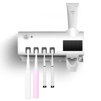 UV zobna ščetka Imetnik Sanitizer Solarni Pogon USB Wall Mount zobna ščetka Držalo za zobno pasto Razpršilnik za Kopalnico