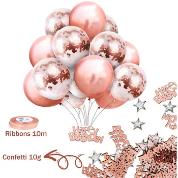 1 nastavite Rose Zlata, roza balon set za srečen rojstni dan, novo leto balon verigi oseb maturantski dekoracijo dež svilena zavesa darilo