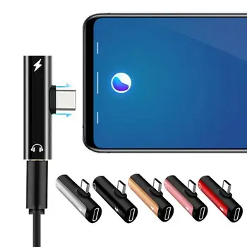 2 v 1, USB Tip C Pretvornik za 3.5 mm Aux Vtičnica za Adapter USB C Polnjenje Podaljšek Slušalke Napajalnik za Xiaomi 8 za Huawei