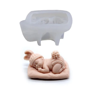 Vroče Prodaje 3D Spanje Dojenček Silikona, Čokoladni Bonboni, Fondat Plesni Ročno izdelana Mila Sveča Plesni M68E