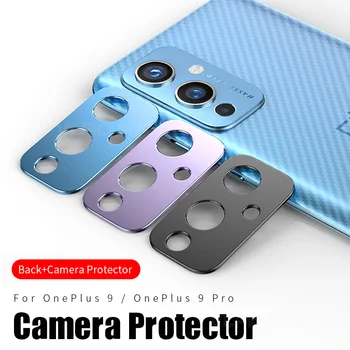 Objektiv kamere Kovinski Obroč Ohišje za OnePlus 9 9 Pro Kamero Nazaj Zaščitnik Zaslon Pokrov + Film Nazaj