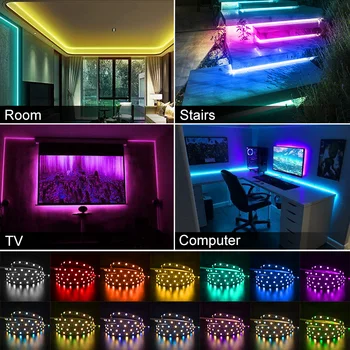 5 M 5050 SMD LED Trakovi, RGB RGBPink (RGB + Roza) RGBWW (RGB+Topla Bela) RGBCCT Prilagodljiv Niz LED luči 5M Led Domov