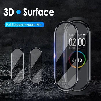 3pcs 3D Zaščitno Steklo za Xiaomi mi band 6 5 4 steklene film Mi band6 Pametno Gledati band 4 5 6 Mehko Screen Protector Film